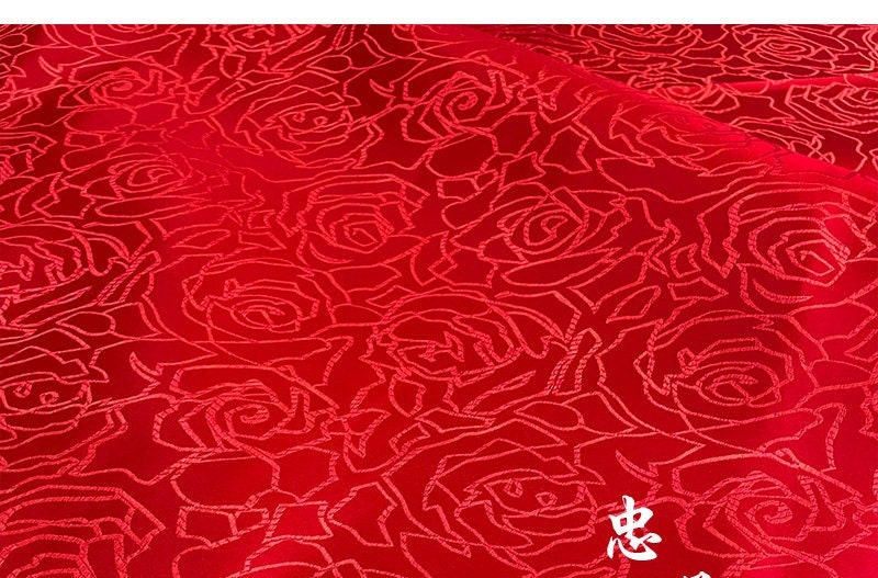 China Red Silk Brocade Damask Fabric: 59" Wide, Costume & Decor