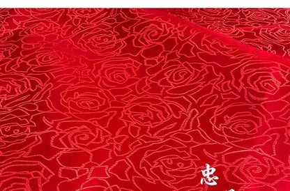 China Red Silk Brocade Damask Fabric: 59" Wide, Costume & Decor