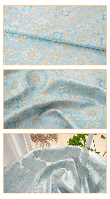 Tissu jacquard satiné brocart Song : style tibétain, matériau pour gilet Hanfu