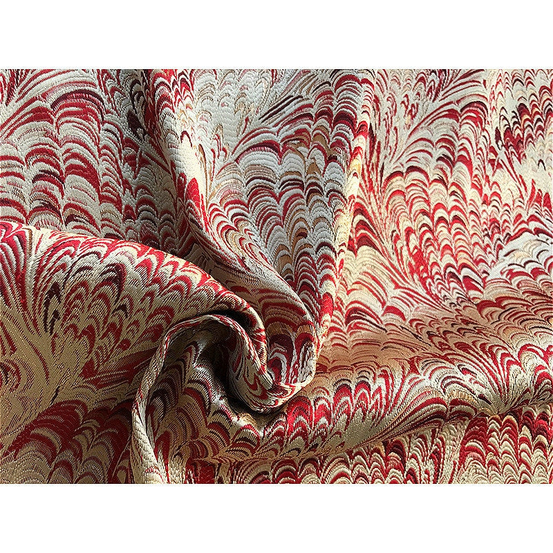 Metallic Damask Satin Fabric: 3D Texture Jacquard, 57"W Dress Curtain