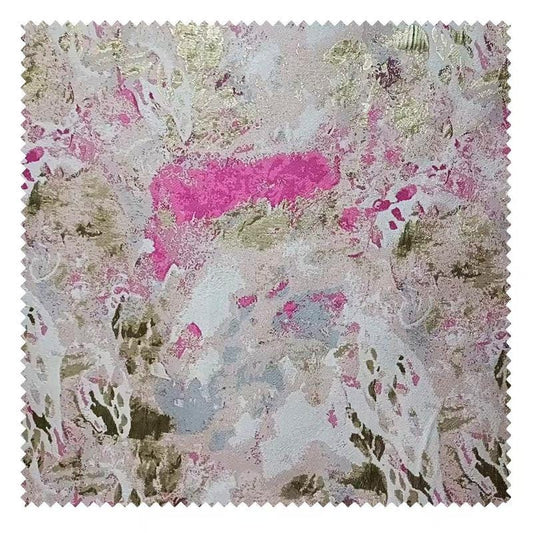 Pink Gold Abstract Jacquard Fabric ��� Color-Woven Brocade Material for Dresses, Costumes & Home Decor, sell by the met"Wide