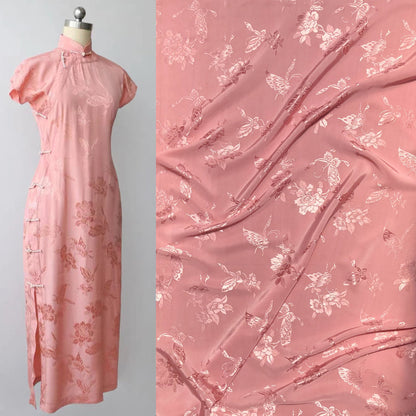 Butterfly Jacquard Satin Damask Fabric - 59" Wide Rayon Sewing Fabric