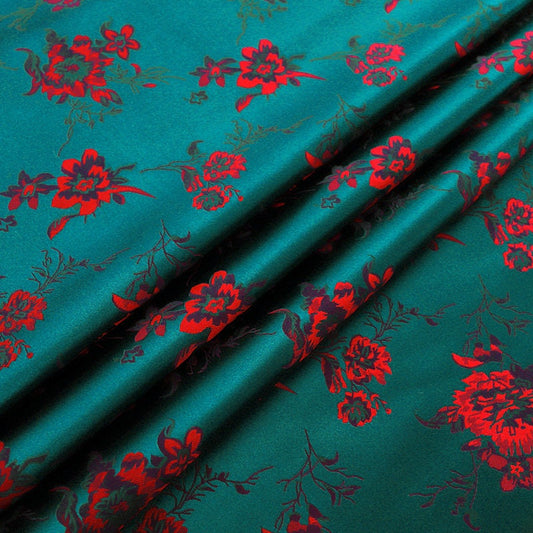 Floral Brocade Fabric: 29.5"W Rayon Sewing & Quilting Material