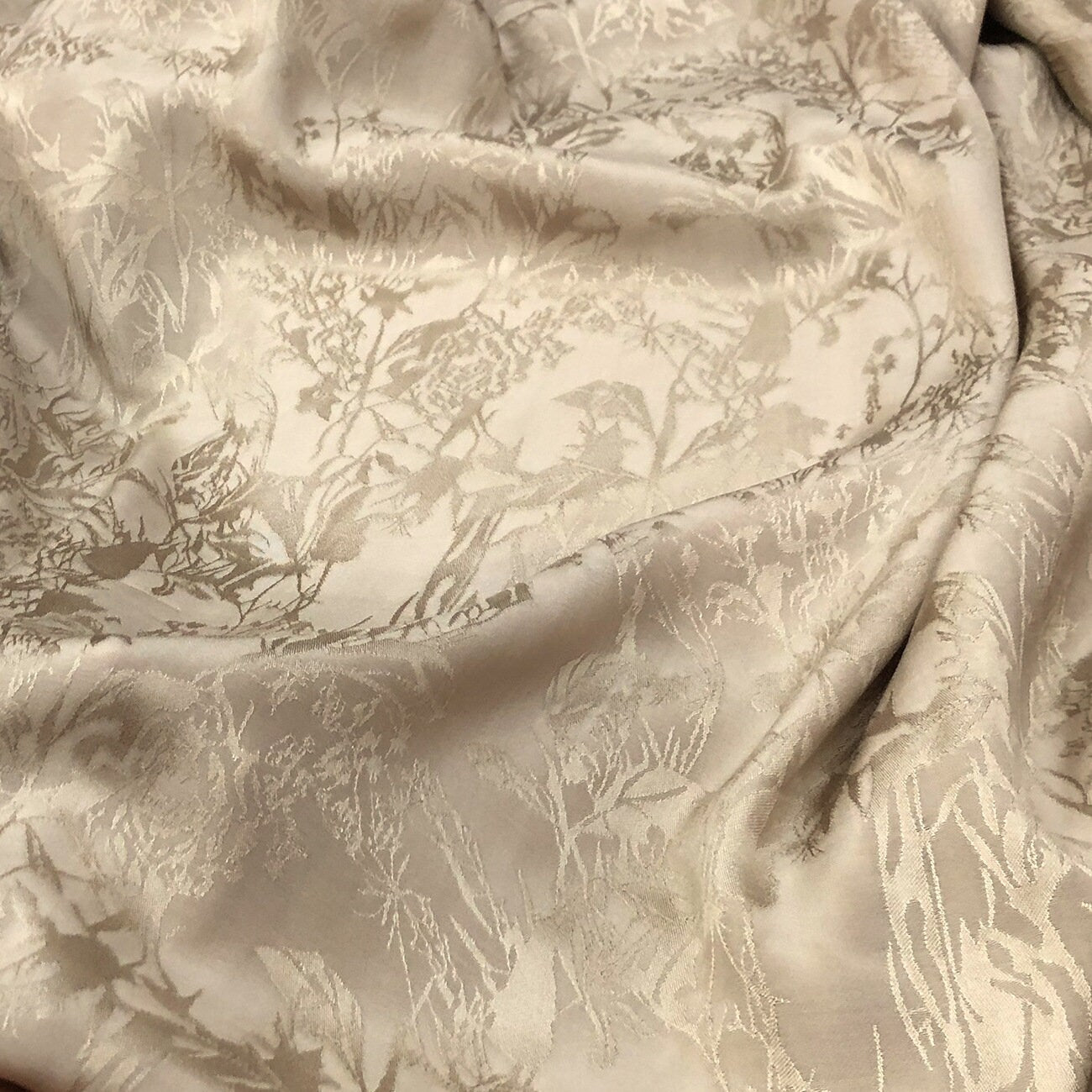 Cotton Rayon Jacquard Damask Fabric, Rattan Flower, 59" Wide, Sewing by the Meter