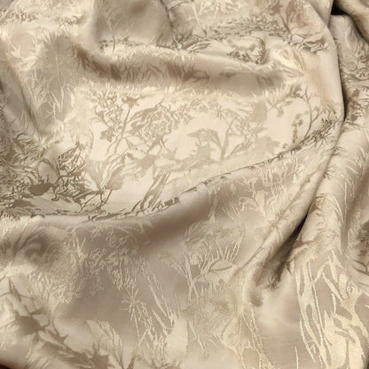 Cotton Rayon Jacquard Damask Fabric, Rattan Flower, 59" Wide, Sewing by the Meter