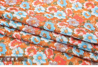 Floral Brocade Jacquard Fabric: 35"W Rayon Dress Fabric