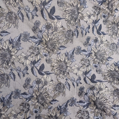 Reversible Floral Jacquard Fabric: 3D Embossed Upholstery, Costume, Sewing (61"W By 1 yard)
