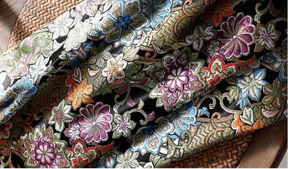 Nishijin Japanese Floral Brocade Fabric: High-End Jacquard Silk (29.5" Width)
