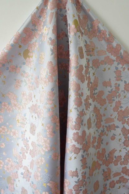 Golden Song Brocade Jacquard ��� Jade Rabbit and Begonia Blossom Desi"Wide