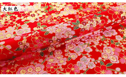 Cherry Blossom Jacquard Fabric: 59" Wide Silk Rayon Brocade