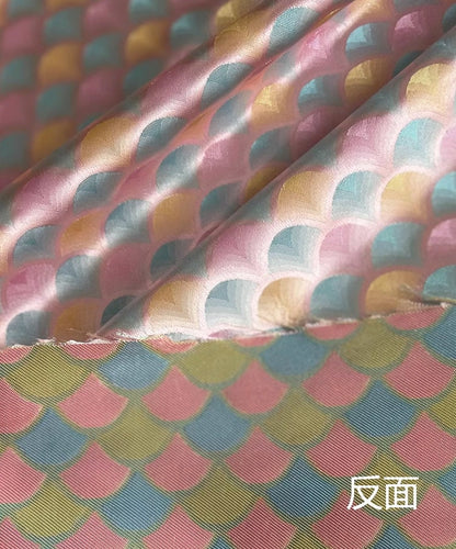 Layered Leaf Brocade Rayon Fabric: Antique Cheongsam Hanfu Style