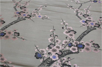 Plum Blossom Brocade Fabric: Chinese Jacquard Silk Rayon Blend (29.5" Wide)
