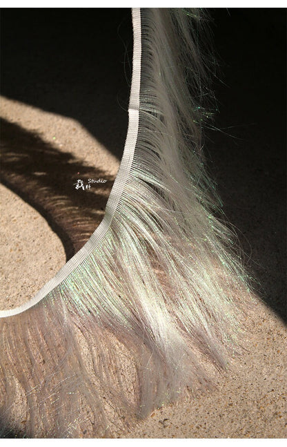 Fringed Polyester Fabric: Handmade Designer Accessory, 20cm Wide