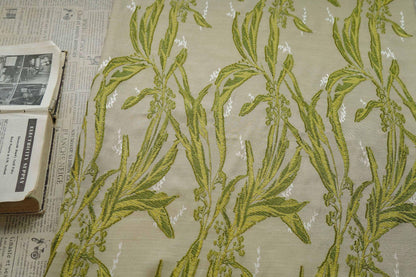 Vintage Lily of the Valley Jacquard Fabric: 59" Wide, Upholstery & Costume