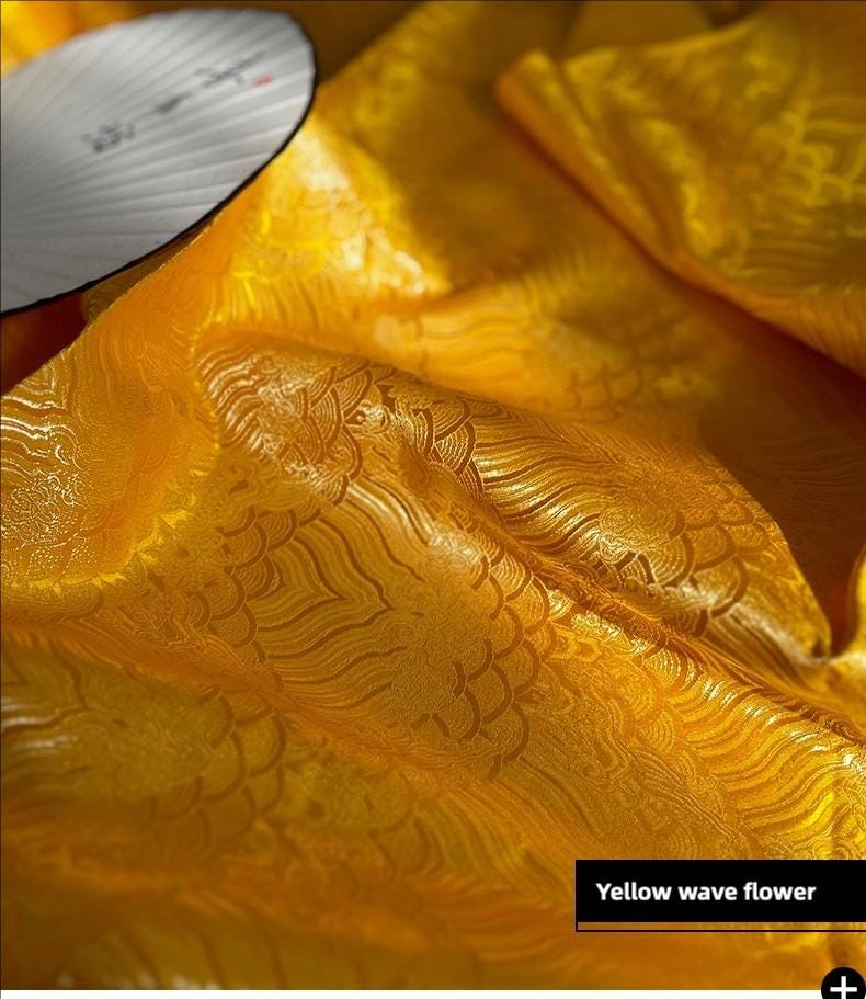 Gold Metallic Brocade Fabric: 59" Wide Silk Rayon Blend