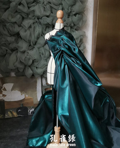 Two Tone Silky Taffeta Fabric: Chameleon Reflective Hanbok Dress, 59"W, Meter