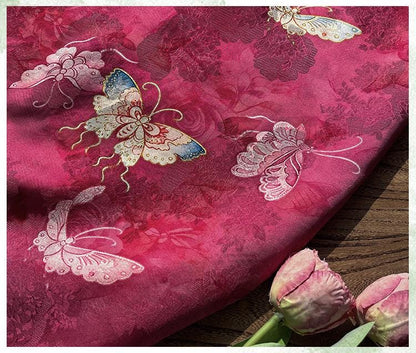 Butterfly Jacquard Silk Fabric ��� Xiangyun Gambiered Canton Gau"W