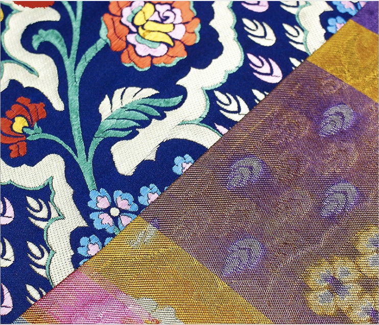 Floral Silk Brocade Fabric: Cheongsam Sewing, Upholstery, Quilting (By 1 Meter)