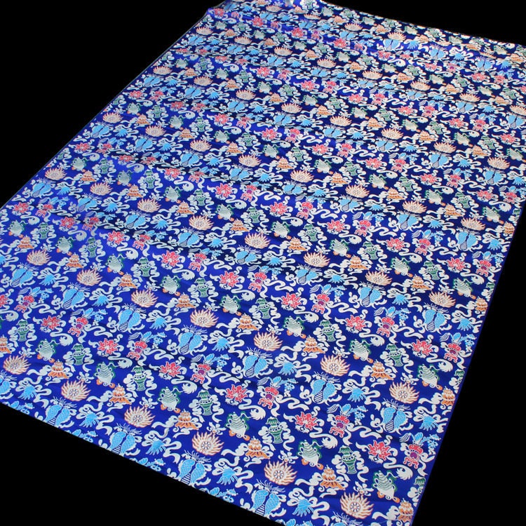 Pisces Fish Brocade Fabric: 58"W Chinese Rayon Sewing Material