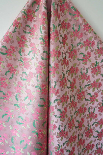 Peach Reverse Jacquard Fabric: 3D Upholstery, Costume, Decor - 66"W