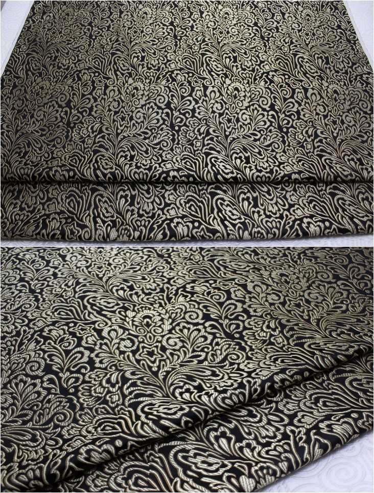 Red Phoenix Tail Brocade Fabric: Chinese Cheongsam Cushion Damask (29.5"W)