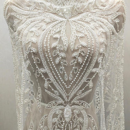 Beaded Sequin Lace Fabric: Bridal Wedding Veil, Doll Making, DIY
