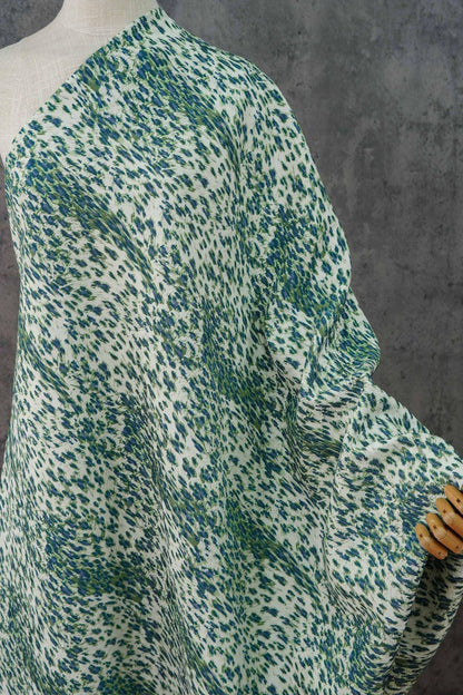 Blue Green Embossed Leopard Jacquard Fabric, Textured Animal Print Upholstery & Sewing Material,