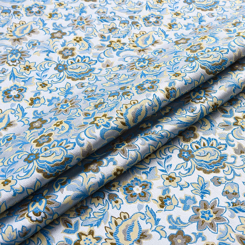 Floral Brocade Fabric: Silk Rayon Blend, Cheongsam Qipao Material (29.5" Wide)