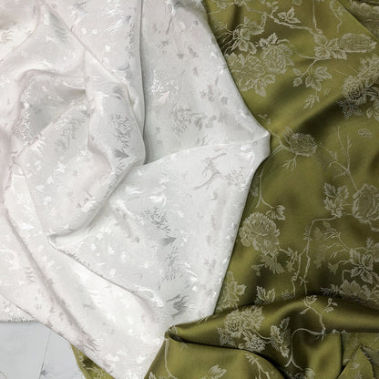 Tissu jacquard à motif cerf blanc : style chinois antique, 150 cm de large