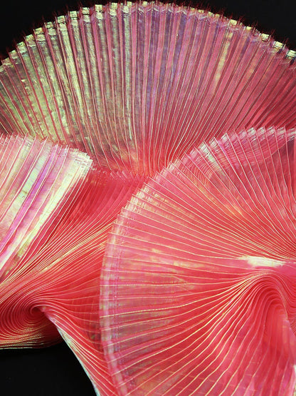 Mermaid Iridescent Pleated Organza Fabric: 55" Wide Designer Material