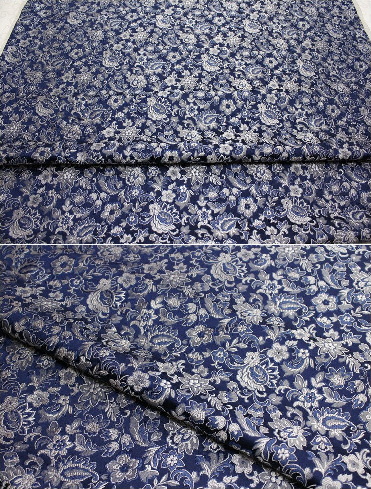 Floral Brocade Fabric: Silk Rayon Blend, Cheongsam Qipao Material (29.5" Wide)
