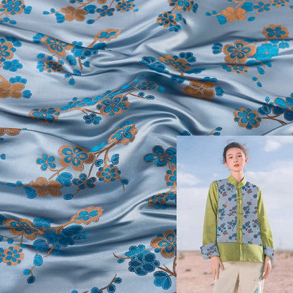 Floral Rayon Jacquard Brocade Fabric - 29.5" Wide
