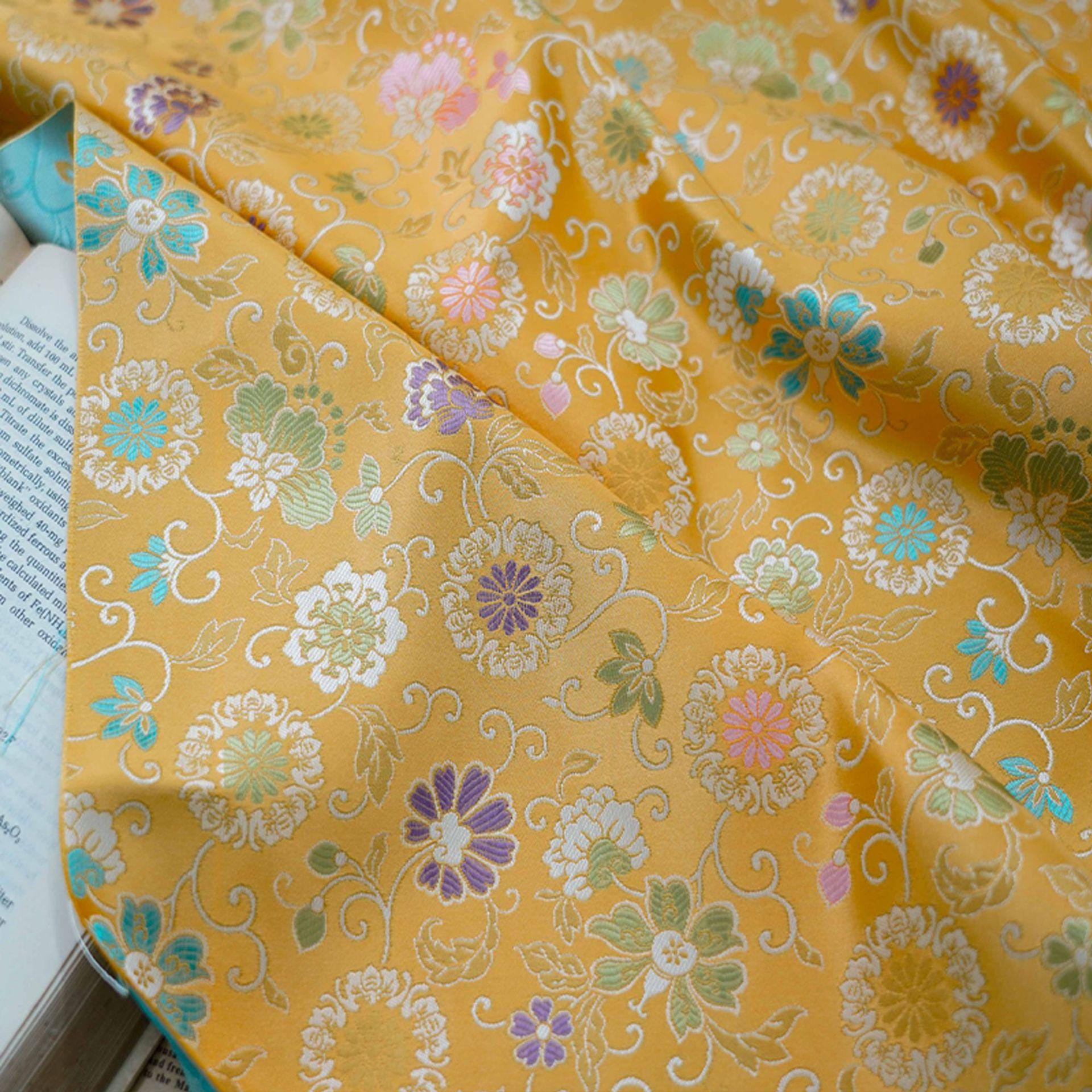 Floral Brocade Fabric: 63"W Daisy Design, Costume & Decor - Poppylollipop
