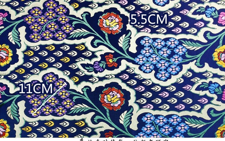 Floral Silk Brocade Fabric: Cheongsam Sewing, Upholstery, Quilting (By 1 Meter)