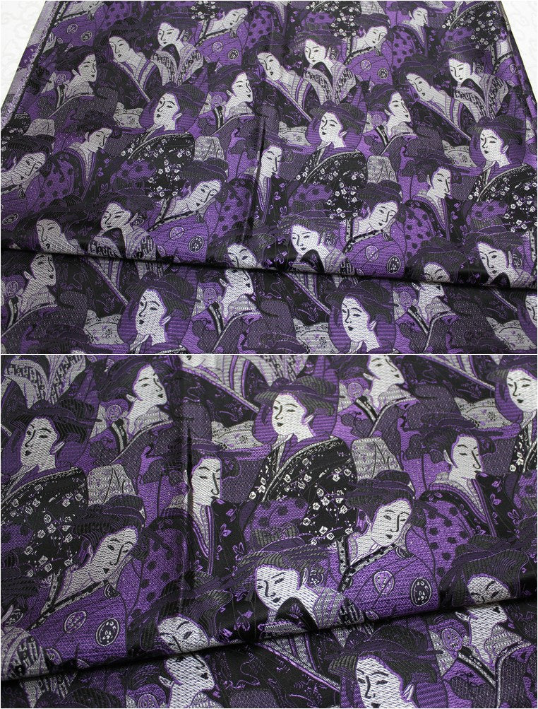 Geisha Jacquard Brocade Fabric: Japanese Silk Rayon Blend, 45" Wide