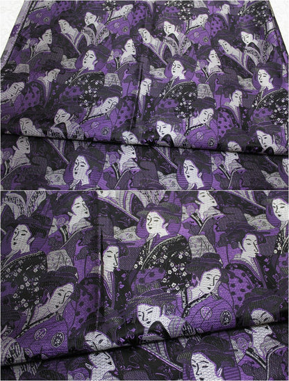 Geisha Jacquard Brocade Fabric: Japanese Silk Rayon Blend, 45" Wide