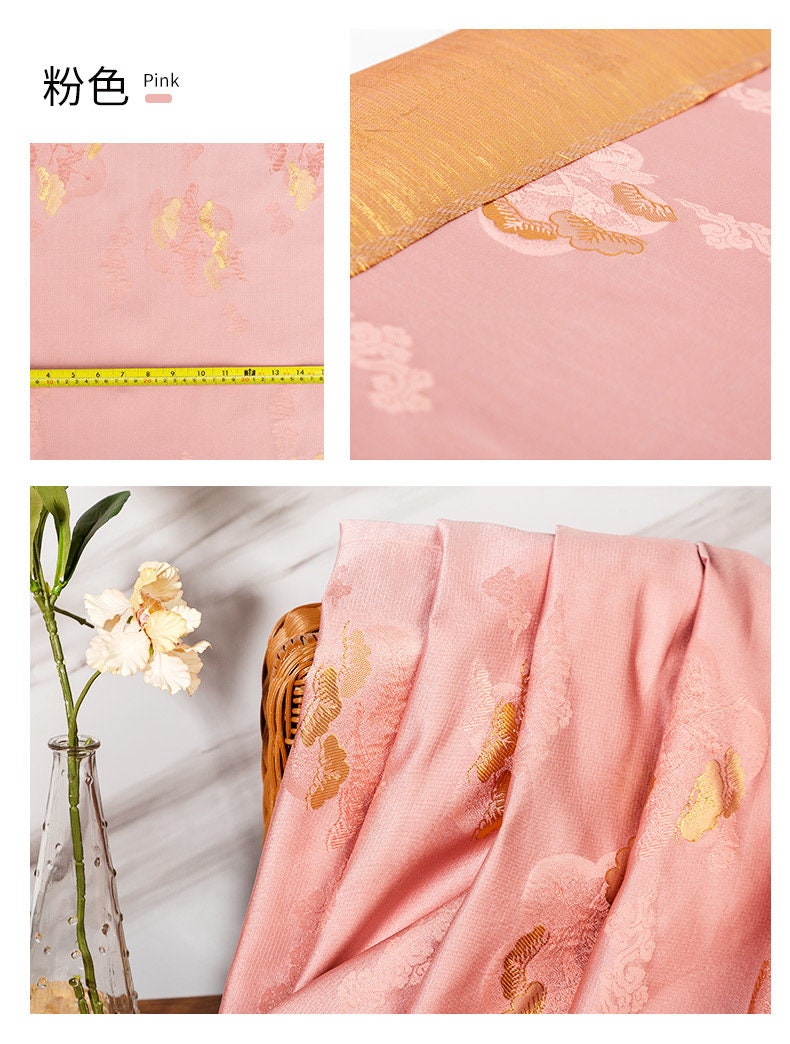 Jacquard Crane Brocade Fabric: 59"W Rayon Cheongsam Qipao Material