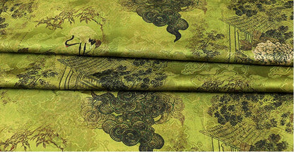 Tissu satin de soie couleur thé : 150 cm de large, impression numérique, pour ameublement de costumes