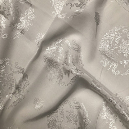 Dragon & Phoenix Jacquard Satin Damask Fabric - 59" Wide