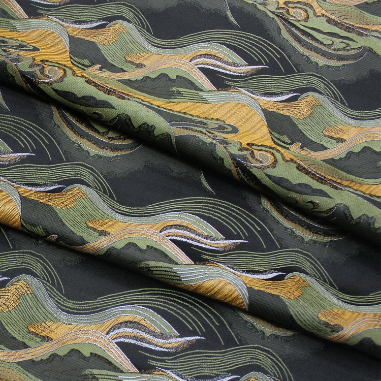 Waves KINRAN Jacquard Fabric: Japanese Style Sewing Material