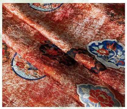 Dragon Phoenix Jacquard Rayon Silk Fabric ��"W, Luxurious Quilting Material