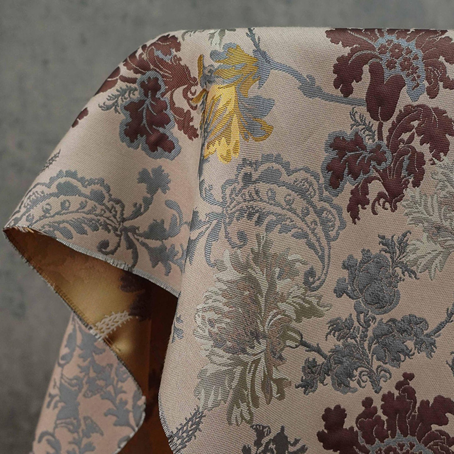 Gold Embossed Palace Jacquard Fabric: Damask Upholstery, Costume, Curtain - 59"W