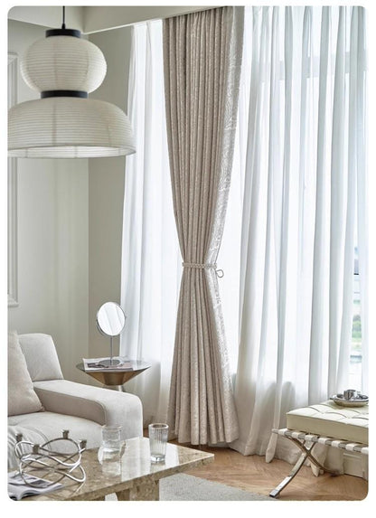 French Vintage Paisley Jacquard Curtain Fabric ��� Luxury Embossed Cream Drapery, 114��� Extra-Tall Height, Sold by the Meter, Co
