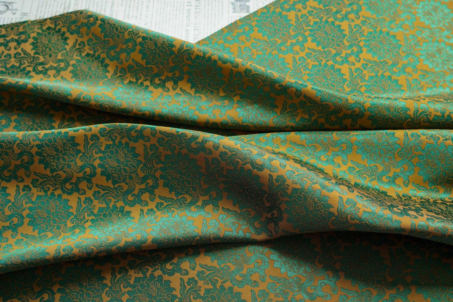 Passionflower Brocade Jacquard Fabric: Rayon Blend for Dressmaking & Crafts