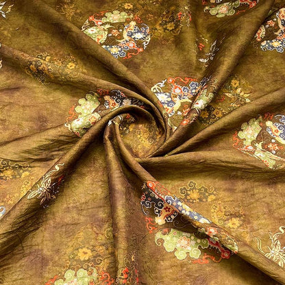 Tissu Tencel à motif Bouddha de Dunhuang : ameublement, écharpe et rideaux de style asiatique