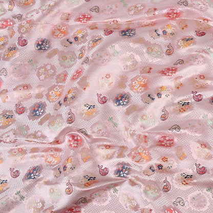 Japanese Lucky Fish Brocade Fabric: 59" Wide Silk Rayon Damask