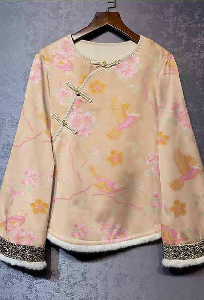Bird and Flower Silk Brocade Fabric: 59"W Rayon Blend