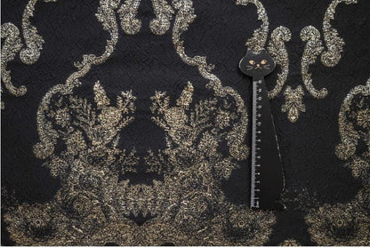 Gold Thread Jacquard Fabric: 3D Oil Painting Texture, 55" Wide