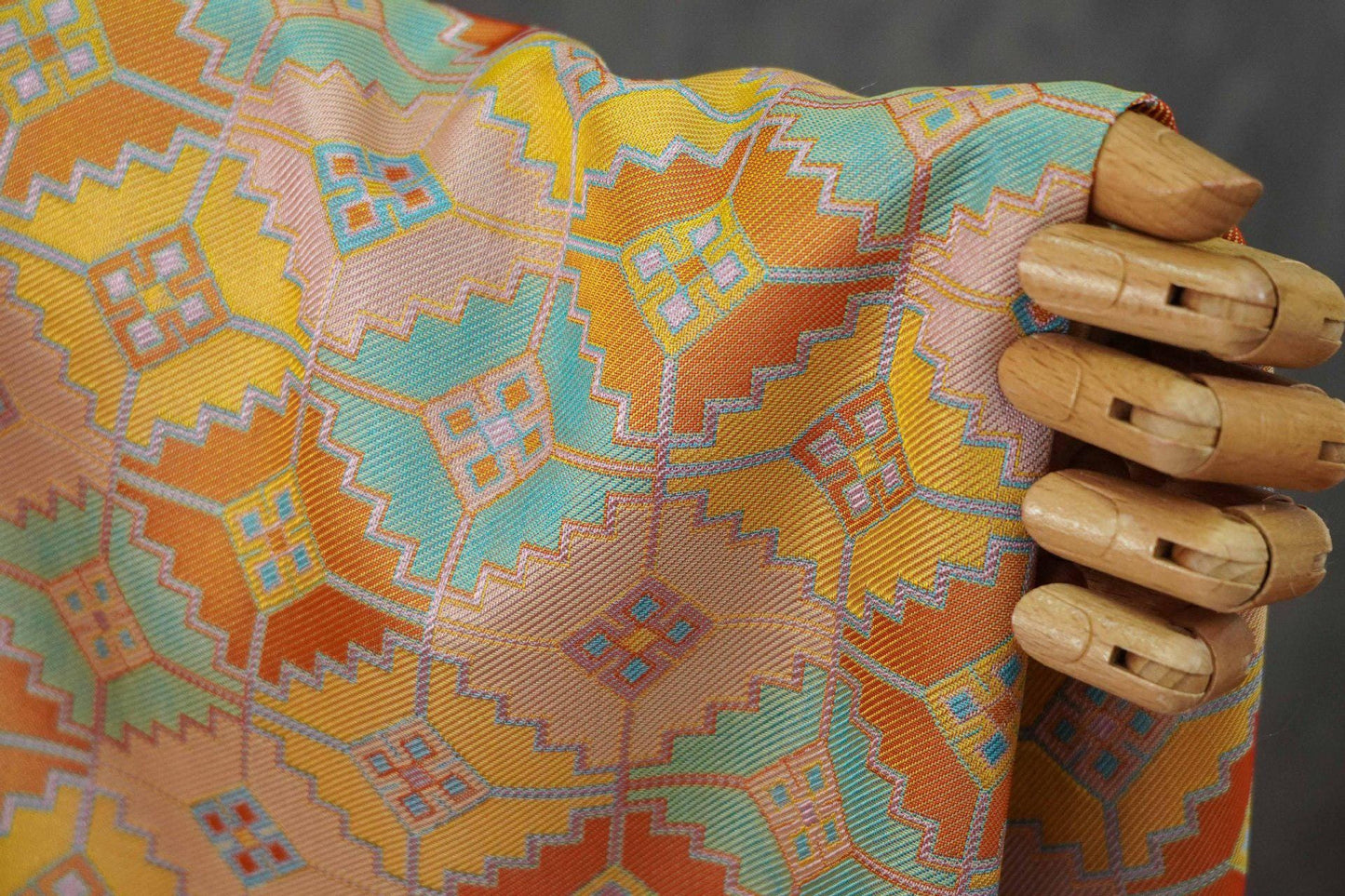 Tissu tissé à carreaux losanges bohèmes : mélange de rayonne, 150 cm de large