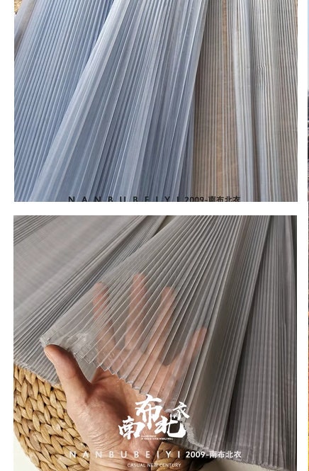 Pleated Organza Fabric: 59" Wide Stiff Texture for Gowns & Crafts